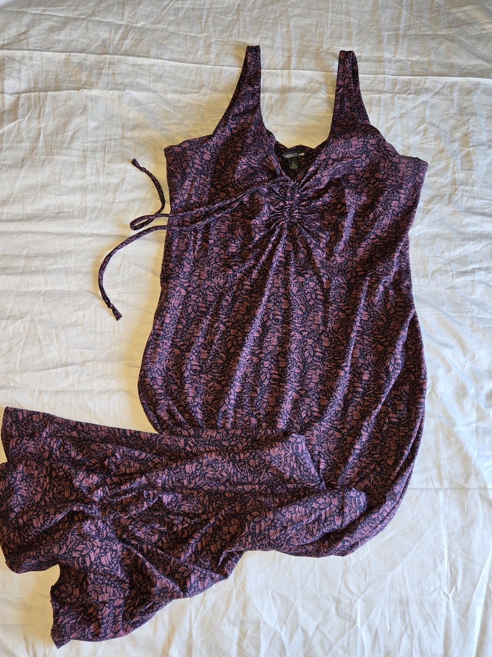 Toad&Co Verano Mauve/Purple Pink Floral Tie-Front Dress